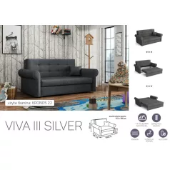 VIVA SILVER III. előre nyíló rugós kanapékronos 22