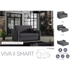   VIVA SMART II előre nyíló rugós, ágyneműtartós kanapé Falcone 5 színben