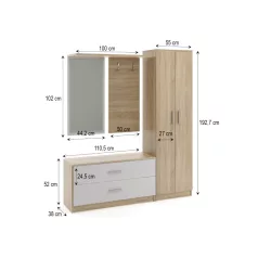 Carla Előszobagarnitúra sonoma tölgy színben