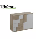 Elstra 1. egy ajtós, négy fiókos komód sonoma/fehér színben