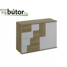 Elstra 1. egy ajtós, négy fiókos komód sonoma/fehér színben