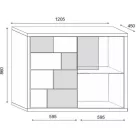 Elstra 1. egy ajtós, négy fiókos komód beton/fehér színben