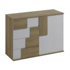 Elstra 1. egy ajtós, négy fiókos komód artisan/fehér színben