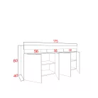 IZUMI magasfényű fehér/ fehér komód, 175 WH