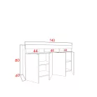 IZUMI magasfényű fehér/ fehér komód, 140 WH