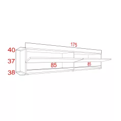 IZUMI magasfényű fehér/ fehér TV szekrény, 175 WH