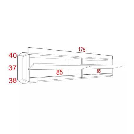 IZUMI magasfényű fekete/ fekete TV szekrény, 175 BL
