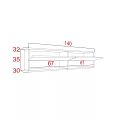IZUMI artisan tölgy TV szekrény, 140 DC