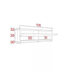 IZUMI magasfényű fekete/ fekete TV szekrény, 105 BL
