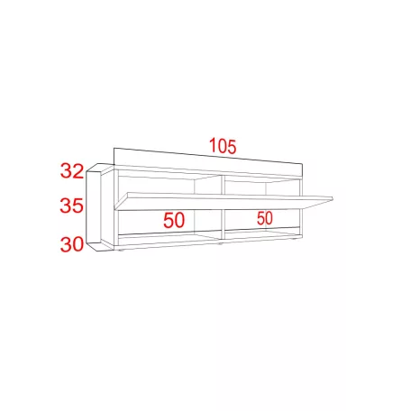 IZUMI magasfényű fekete/ fekete TV szekrény, 105 BL