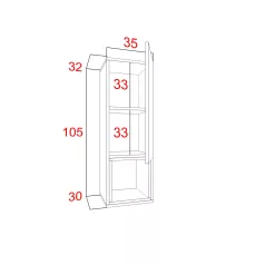   IZUMI 3 magasfényű fehér/fehér polcos függesztett fali szekrény, 105 WH-DC
