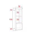 IZUMI 3 magasfényű fekete/fekete polcos függesztett fali szekrény, 105 BL