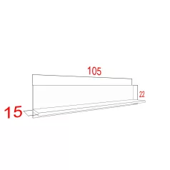 IZUMI 90 magasfényű fekete/fekete fali polc, 105 BL