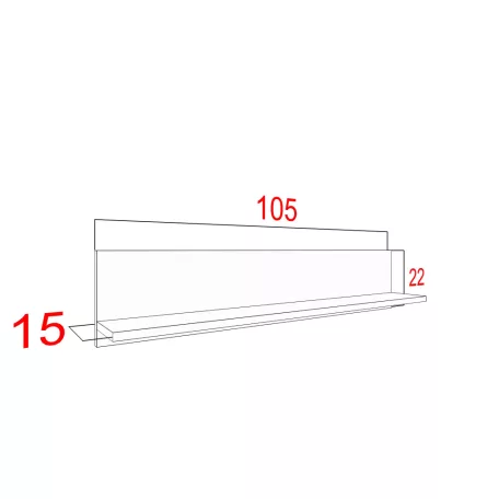 IZUMI 90 magasfényű fekete/fekete fali polc, 105 BL