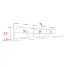 IZUMI 44 WH magasfényű fehér/ fehér TV szekrény 175 cm