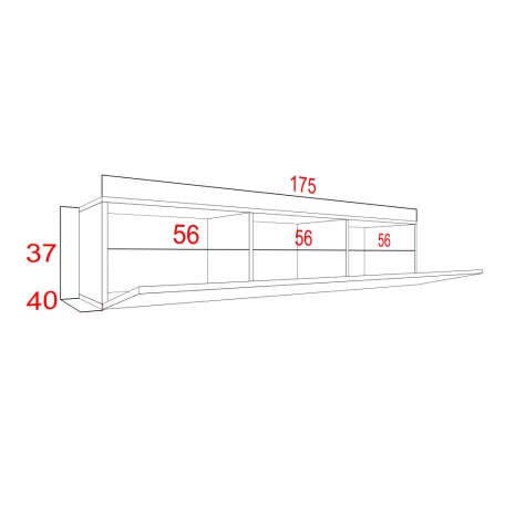 IZUMI 44 WH magasfényű fehér/ fehér TV szekrény 175 cm
