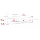 IZUMI 34 BL magasfényű fekete/fekete polcos szekrény 175 cm