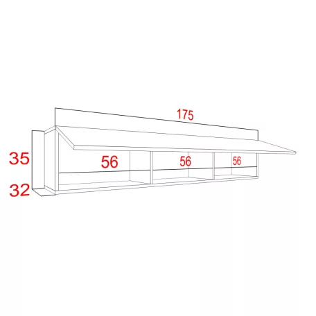 IZUMI 34 WH magasfényű fehér/fehér polcos szekrény 175 cm