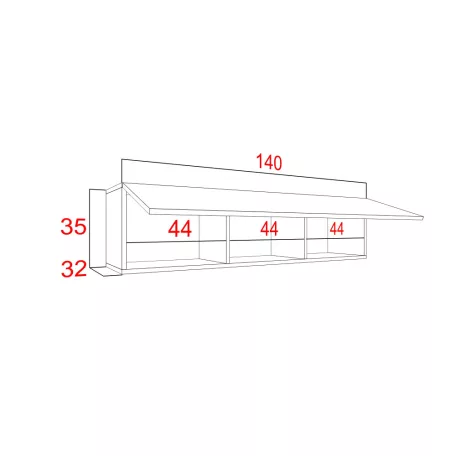IZUMI 33 WH magasfényű fehér/fehér polcos szekrény 140 cm