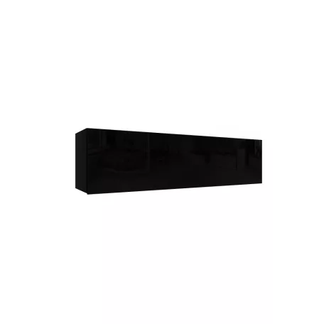 IZUMI 33 BL magasfényű fekete/fekete polcos szekrény 140 cm