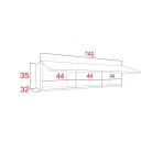 IZUMI 33 BL magasfényű fekete/fekete polcos szekrény 140 cm