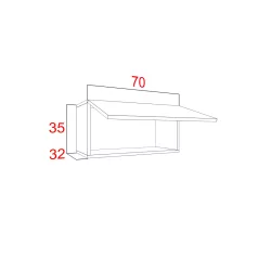 IZUMI 31 BL magasfényű fekete/fekete fali szekrény 70 cm