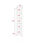 IZUMI 24 BL magasfényű fekete/fekete fali polcos szekrény 175 cm