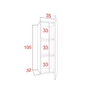 IZUMI 22 BL magasfényű fekete/fekete fali polcos szekrény 105 cm