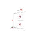 IZUMI 21 BL magasfényű fekete/fekete fali polcos szekrény 70 cm