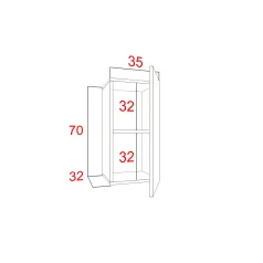   IZUMI 21 BL magasfényű fekete/fekete fali polcos szekrény 70 cm