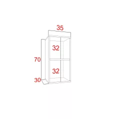 IZUMI 15 WH fehér nyitott fali polc 70 cm