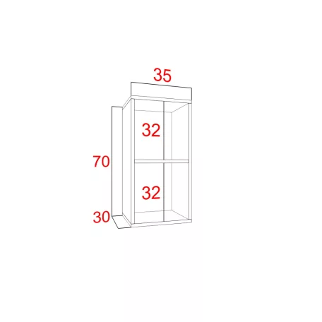 IZUMI 15 WH fehér nyitott fali polc 70 cm