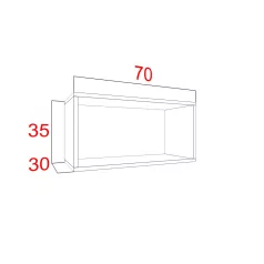 IZUMI 11 WH fehér nyitott fali polc 70 cm