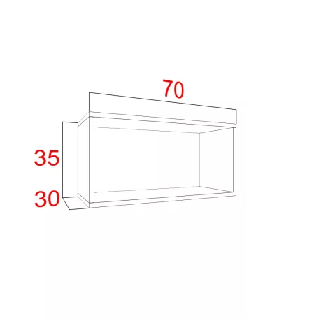 IZUMI 11 WH fehér nyitott fali polc 70 cm