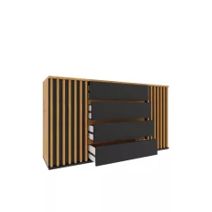 NAIROBI 2F4S komód Fekete/Artisan