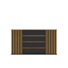 NAIROBI 2F4S komód Fekete/Artisan