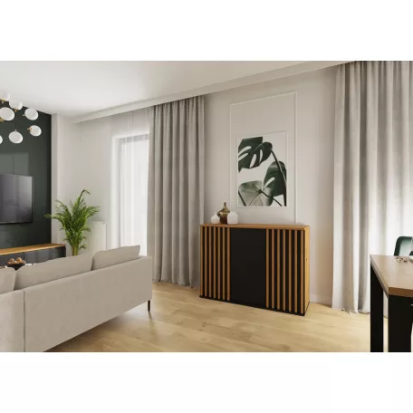 NAIROBI 3F komód Fekete/Artisan