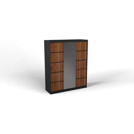 Rico 180 gardróbszekrény dió/fekete színben