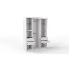   Rico 150 cm 4 fiókos, tolóajtós gardróbszekrény fehér színben