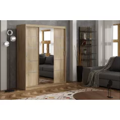   Rico 150 cm 4 fiókos, tolóajtós gardróbszekrény sonoma színben