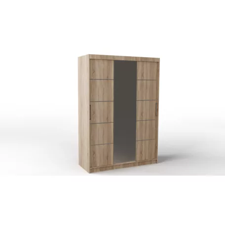 Rico 150 cm 4 fiókos, tolóajtós gardróbszekrény sonoma színben