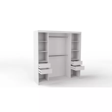 Rico 180 cm 4 fiókos, tolóajtós gardróbszekrény sonoma színben