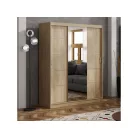 Rico 180 cm 4 fiókos, tolóajtós gardróbszekrény sonoma színben