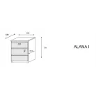 Alana I. komód sonoma tölgy-fehér színben