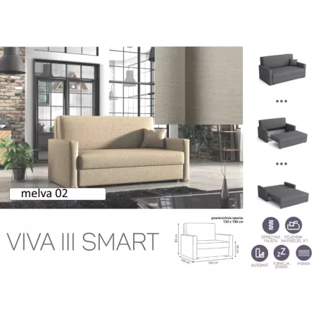 VIVA SMART III. előre nyíló rugós kanapé Melva 02