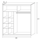 Ola gardróbszekrény sonoma színben 200cm