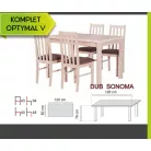 Optymal V. étkezőgarnitúra 4db székkel és 1db fix asztallal