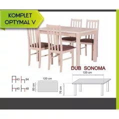   Optymal V. étkezőgarnitúra 4db székkel és 1db fix asztallal