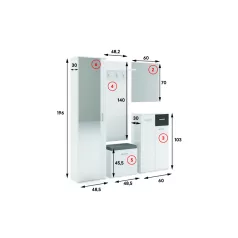 Justus 4 Előszobai fogas