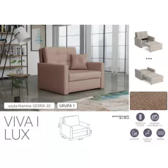 VIVA LUX I. előre nyíló fotelágy Gerra 20 színben